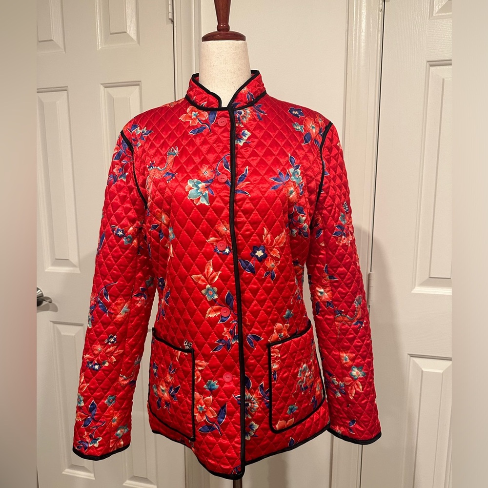7: VNTG Silk Quilted Cheongsam Qipao Jacket (Anne Carson Sz M)